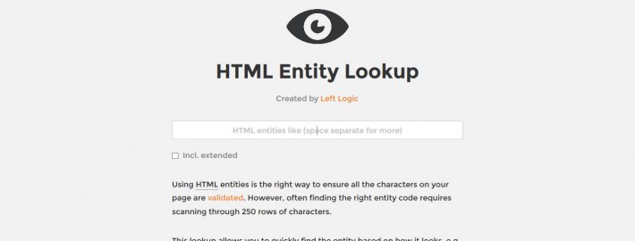 HTML Entity Lookup